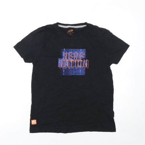 Nerf Boys Black Graphic T-Shirt 12-14 Years Crew Neck Short Sleeve