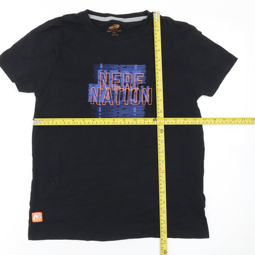 Nerf Boys Black Graphic T-Shirt 12-14 Years Crew Neck Short Sleeve