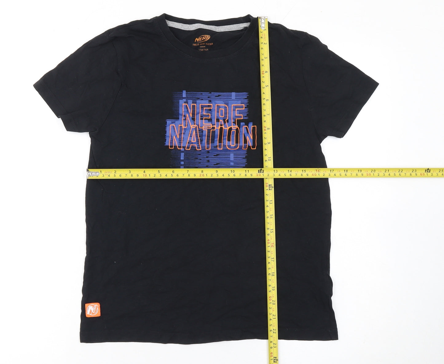 Nerf Boys Black Graphic T-Shirt 12-14 Years Crew Neck Short Sleeve
