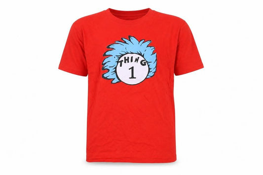 Front view of Casual Classics boys’ red thing 1 graphic cotton t-shirt 12-13 years