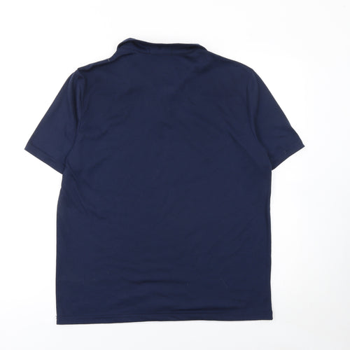 Manfinity Men's Blue Striped Short Sleeve Polo Shirt Size S