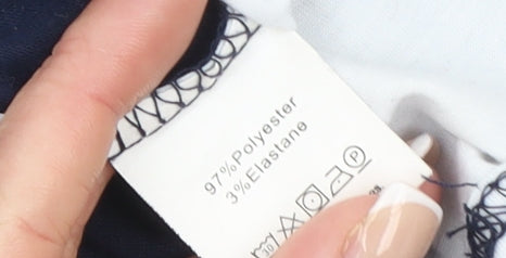 Manfinity Men's Blue Striped Short Sleeve Polo Shirt Size S