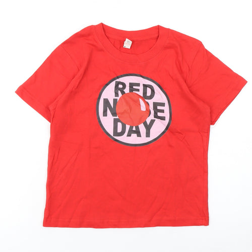 Casual Classics Boys Red Red Nose Day Graphic Cotton T-Shirt 6-7 Years