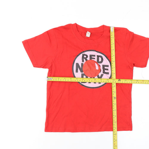 Casual Classics Boys Red Red Nose Day Graphic Cotton T-Shirt 6-7 Years