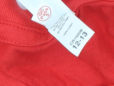 Casual Classics Boys Red 12-13 Years Red Nose Day Graphic Cotton T-Shirt