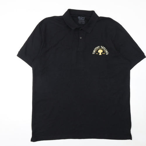 Gildan Men’s Black 3XL Polo Shirt Timothy Taylor’s Logo Regular Fit