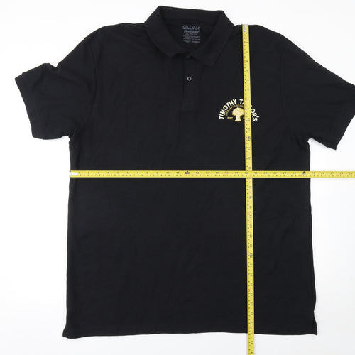 Gildan Men’s Black 3XL Polo Shirt Timothy Taylor’s Logo Regular Fit