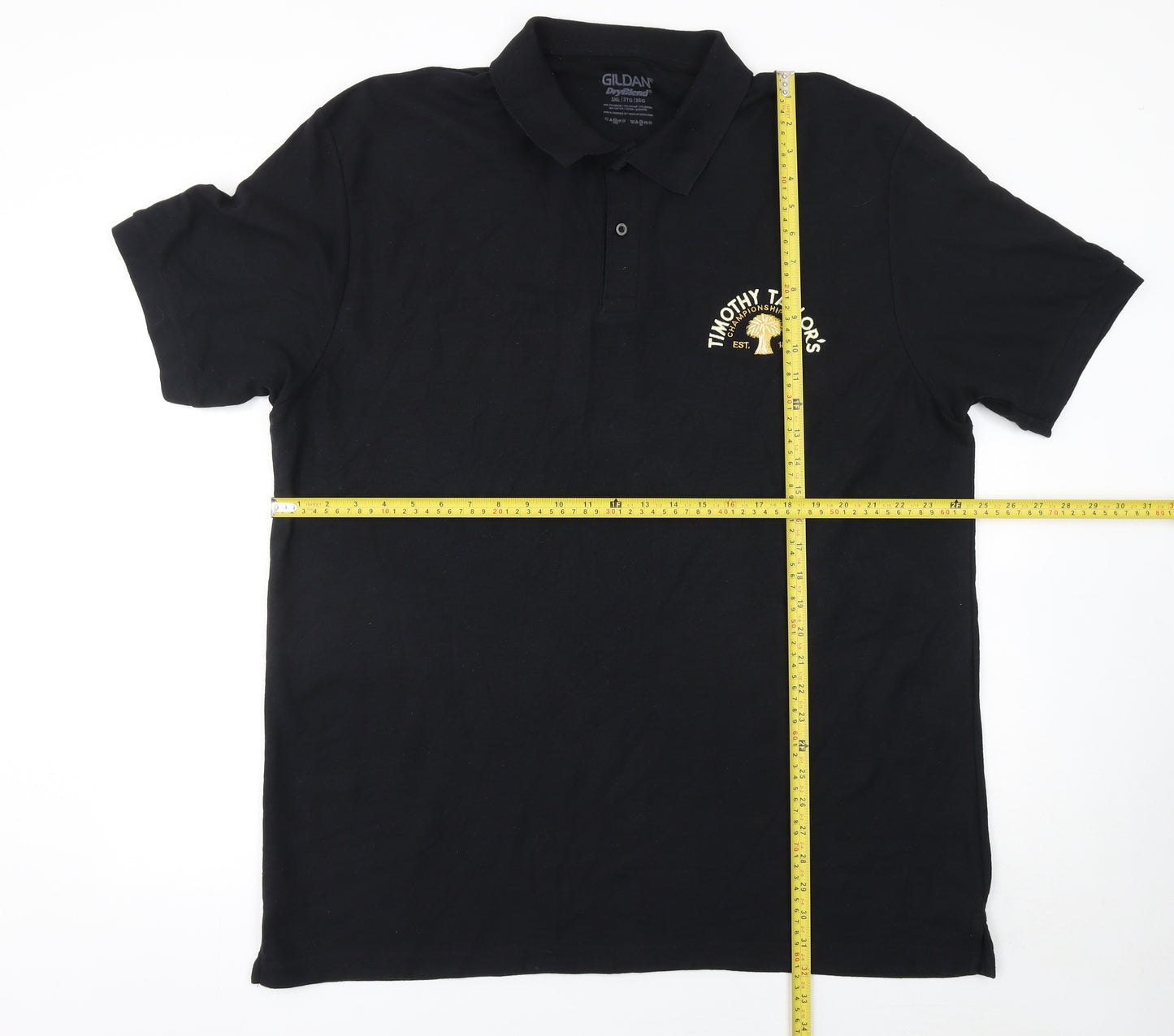 Gildan Men’s Black 3XL Polo Shirt Timothy Taylor’s Logo Regular Fit