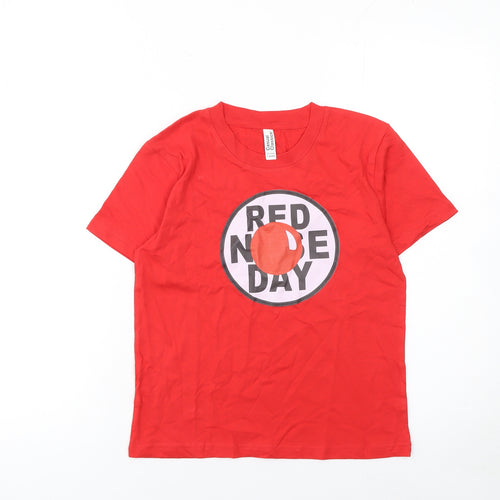 Casual Classics Boys Red 7-8 Years Red Nose Day Graphic Cotton T-Shirt