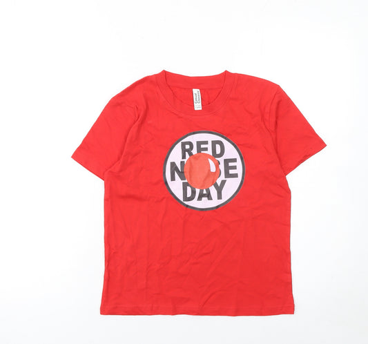 Casual Classics Boys Red 7-8 Years Red Nose Day Graphic Cotton T-Shirt