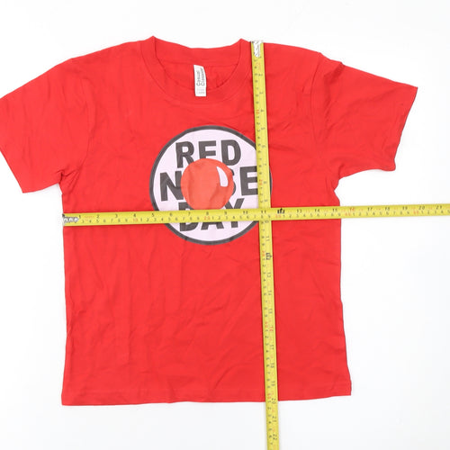 Casual Classics Boys Red 7-8 Years Red Nose Day Graphic Cotton T-Shirt