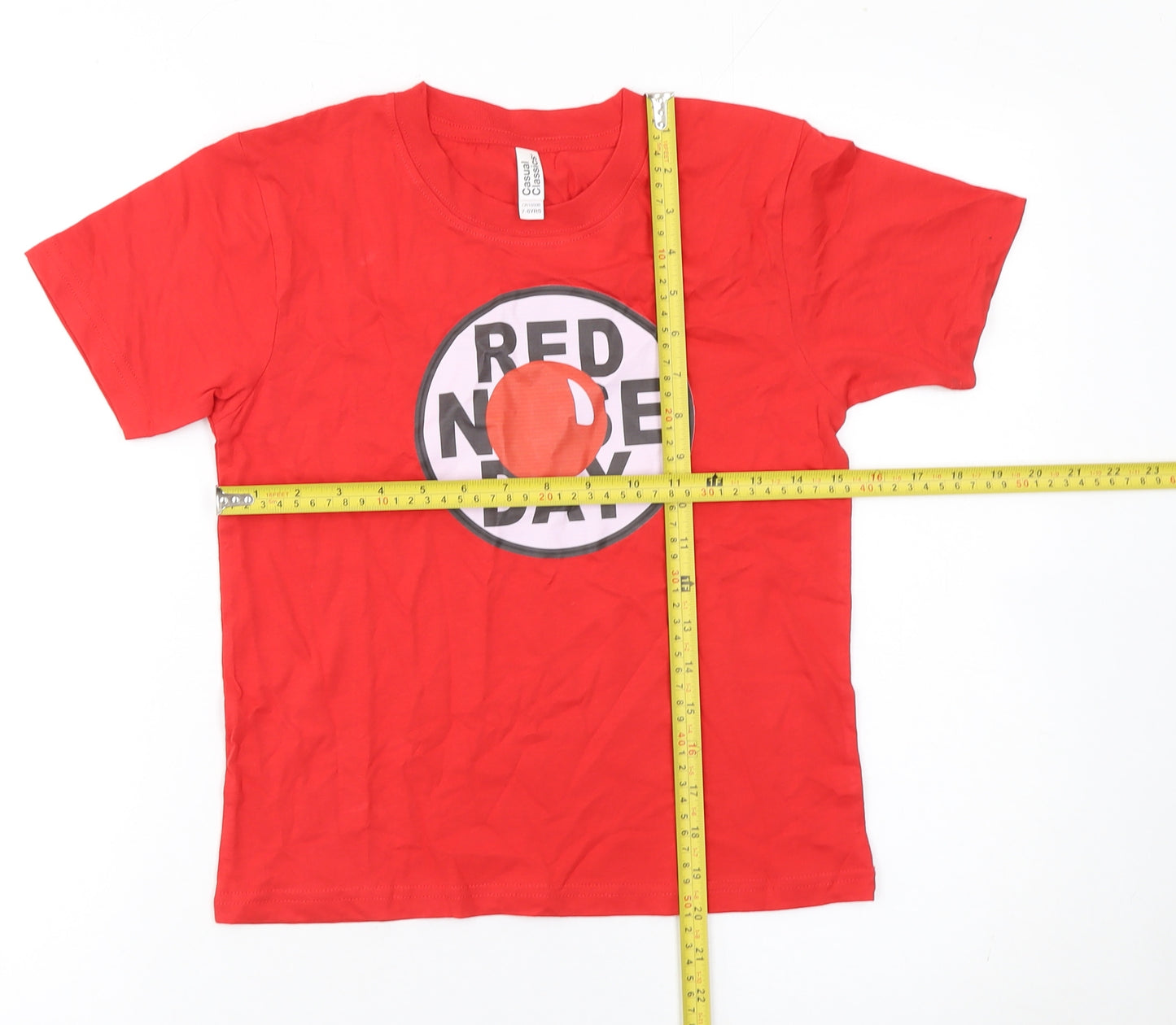 Casual Classics Boys Red 7-8 Years Red Nose Day Graphic Cotton T-Shirt