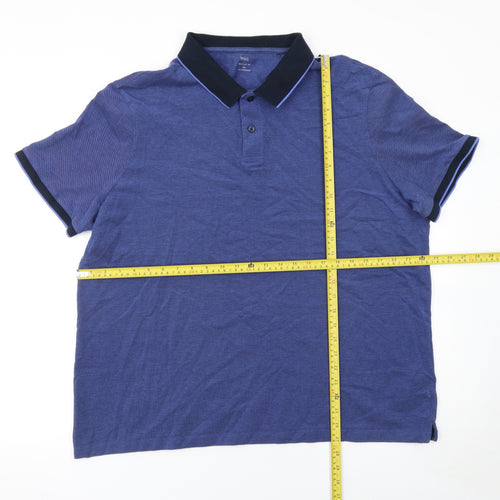 Marks and Spencer Men's Blue 3XL Cotton Polo Shirt