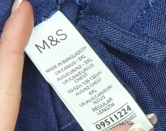 Marks and Spencer Men's Blue 3XL Cotton Polo Shirt