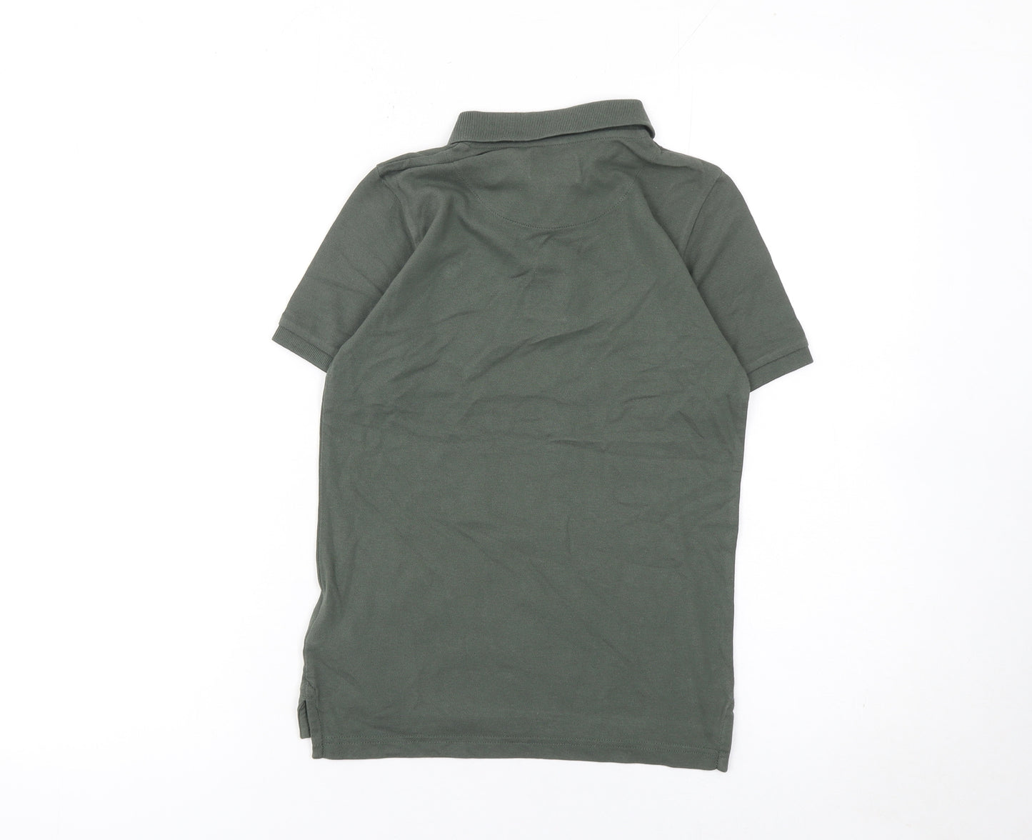 Lyle & Scott Boys Green Polo Shirt 8-9 Years Cotton Collared Short Sleeve