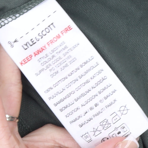 Lyle & Scott Boys Green Polo Shirt 8-9 Years Cotton Collared Short Sleeve