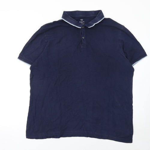 Marks and Spencer Men’s Blue 3XL Regular Fit Cotton Polo Shirt