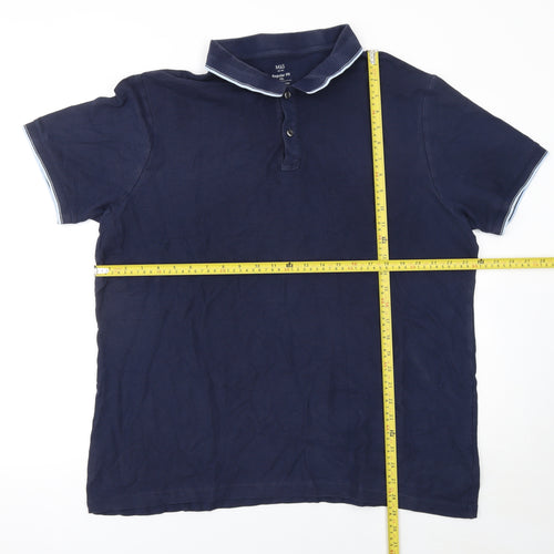 Marks and Spencer Men’s Blue 3XL Regular Fit Cotton Polo Shirt
