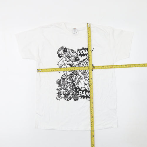 Fruit of the Loom Boys White Comic Print Superhero T-Shirt 10 Years