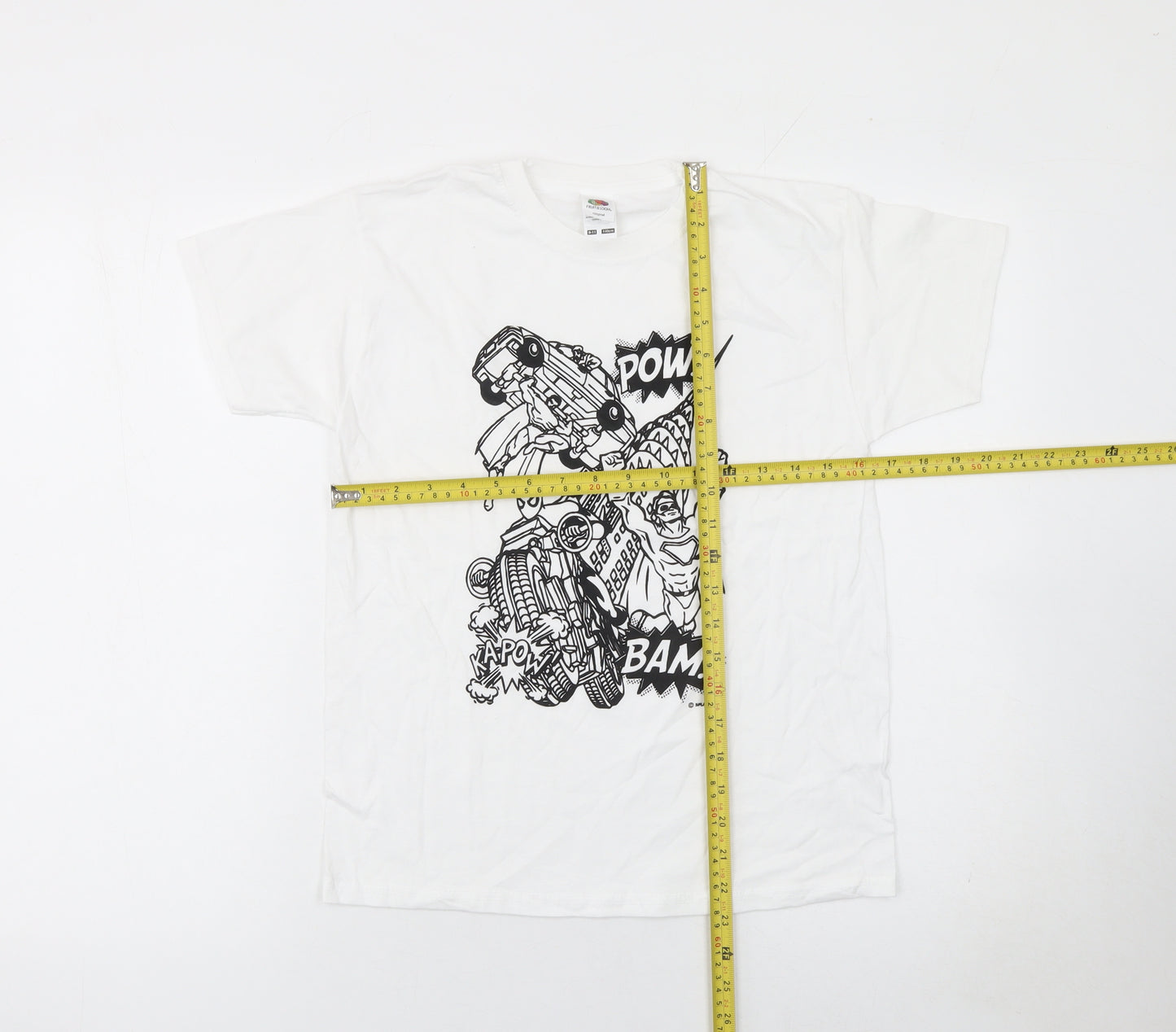 Fruit of the Loom Boys White Comic Print Superhero T-Shirt 10 Years