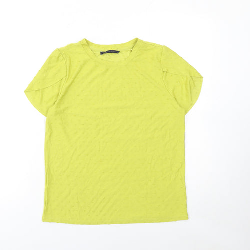 Marks and Spencer Womens Green Short Sleeve Basic Crew Neck T-Shirt Size 12