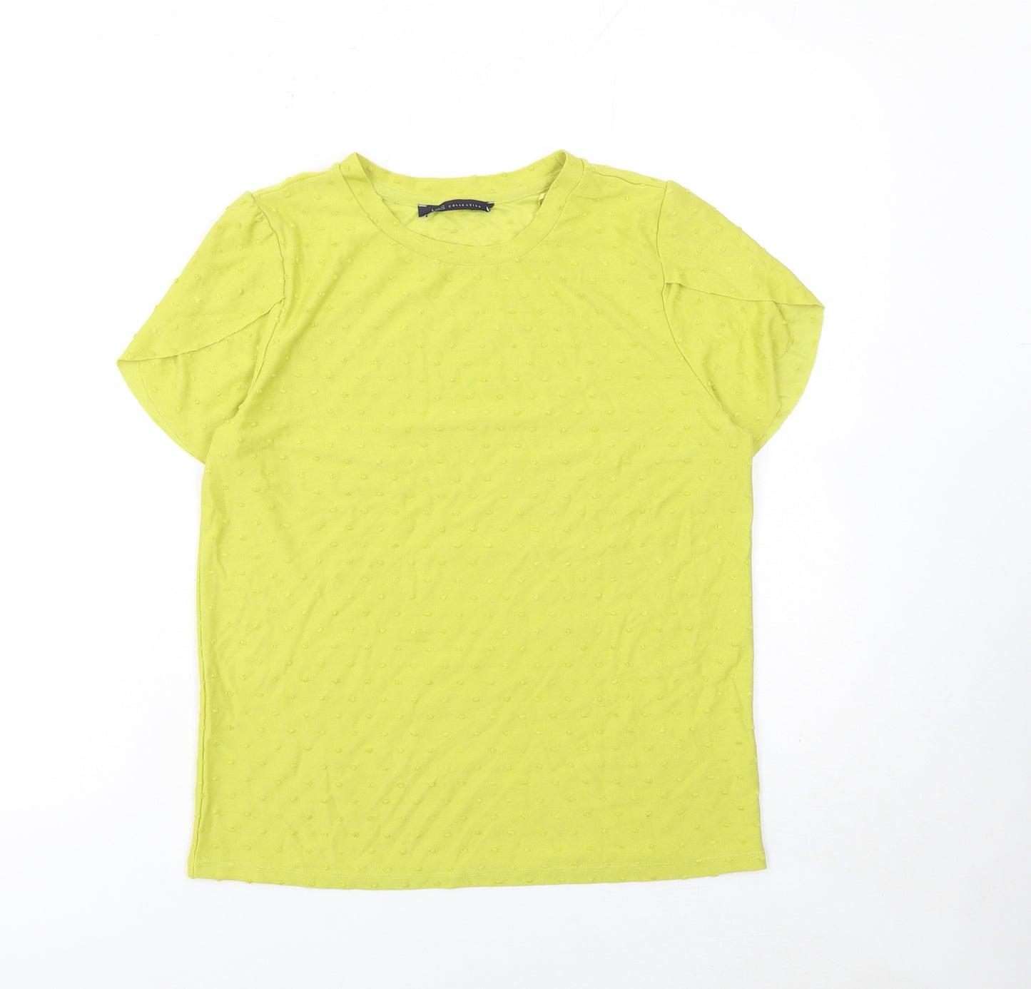 Marks and Spencer Womens Green Short Sleeve Basic Crew Neck T-Shirt Size 12
