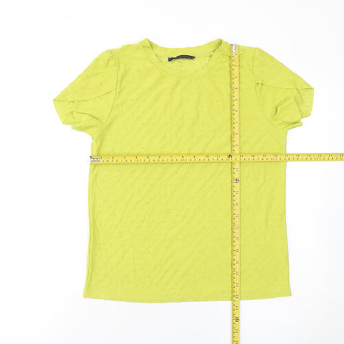 Marks and Spencer Womens Green Short Sleeve Basic Crew Neck T-Shirt Size 12