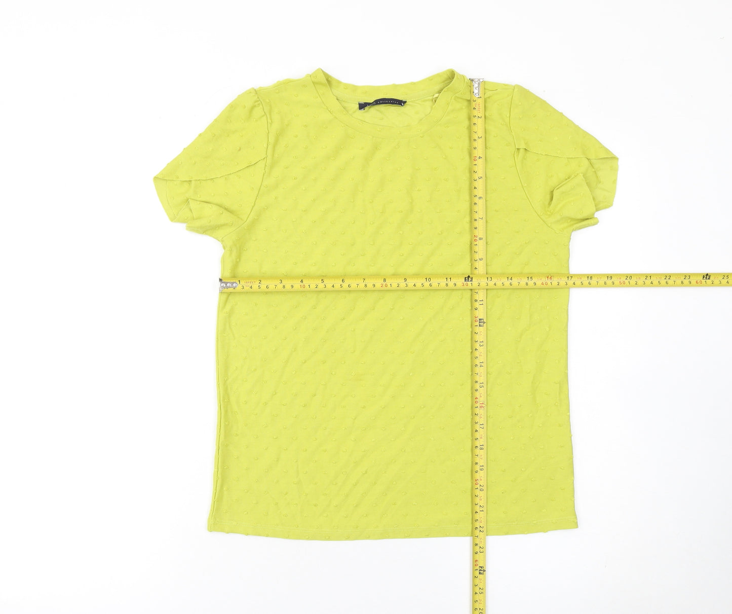 Marks and Spencer Womens Green Short Sleeve Basic Crew Neck T-Shirt Size 12