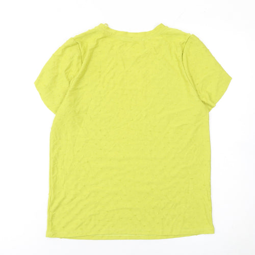 Marks and Spencer Womens Green Short Sleeve Basic Crew Neck T-Shirt Size 12
