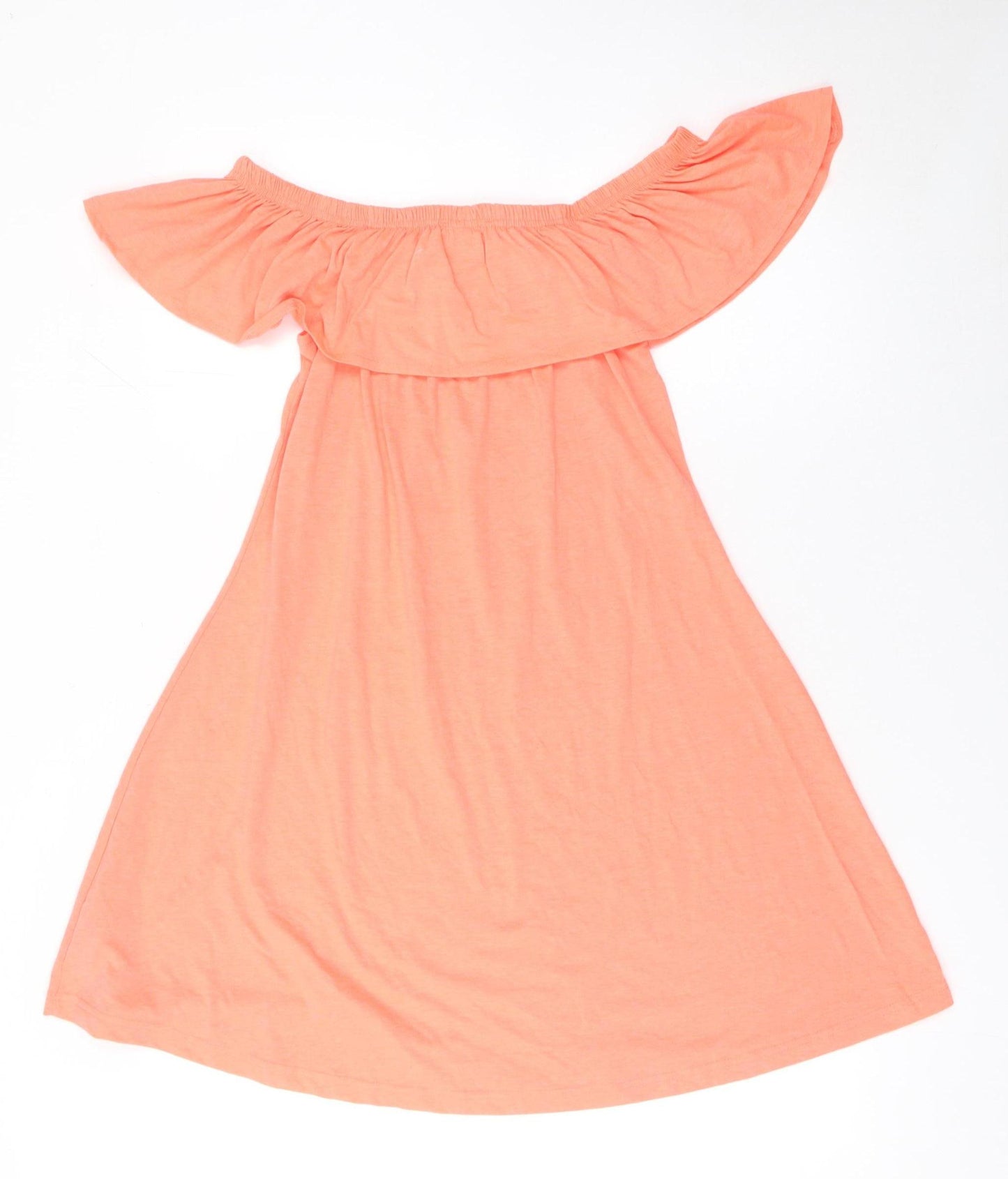 Atmosphere Women’s Orange Off Shoulder Ruffle A-Line Jersey Dress Size 10