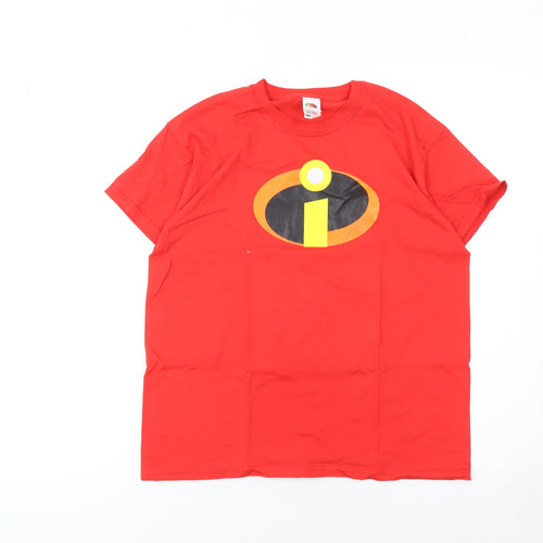 Fruit of the Loom Boys Red The Incredibles T-Shirt 9-10 Years Superhero Logo