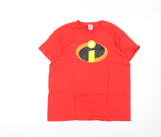 Fruit of the Loom Boys Red The Incredibles T-Shirt 9-10 Years Superhero Logo