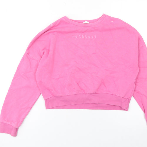 Marks and Spencer Girls Pink Fearless Pullover Sweatshirt 10-11 Years