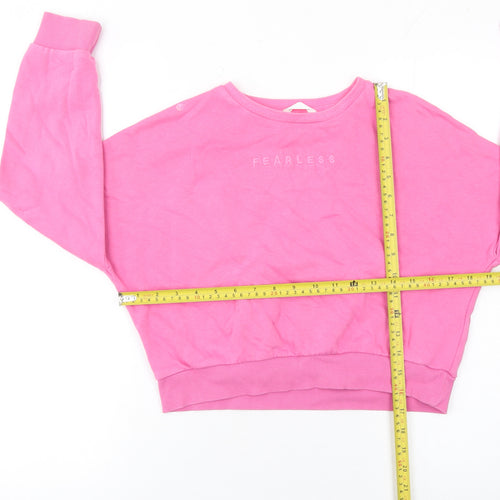 Marks and Spencer Girls Pink Fearless Pullover Sweatshirt 10-11 Years