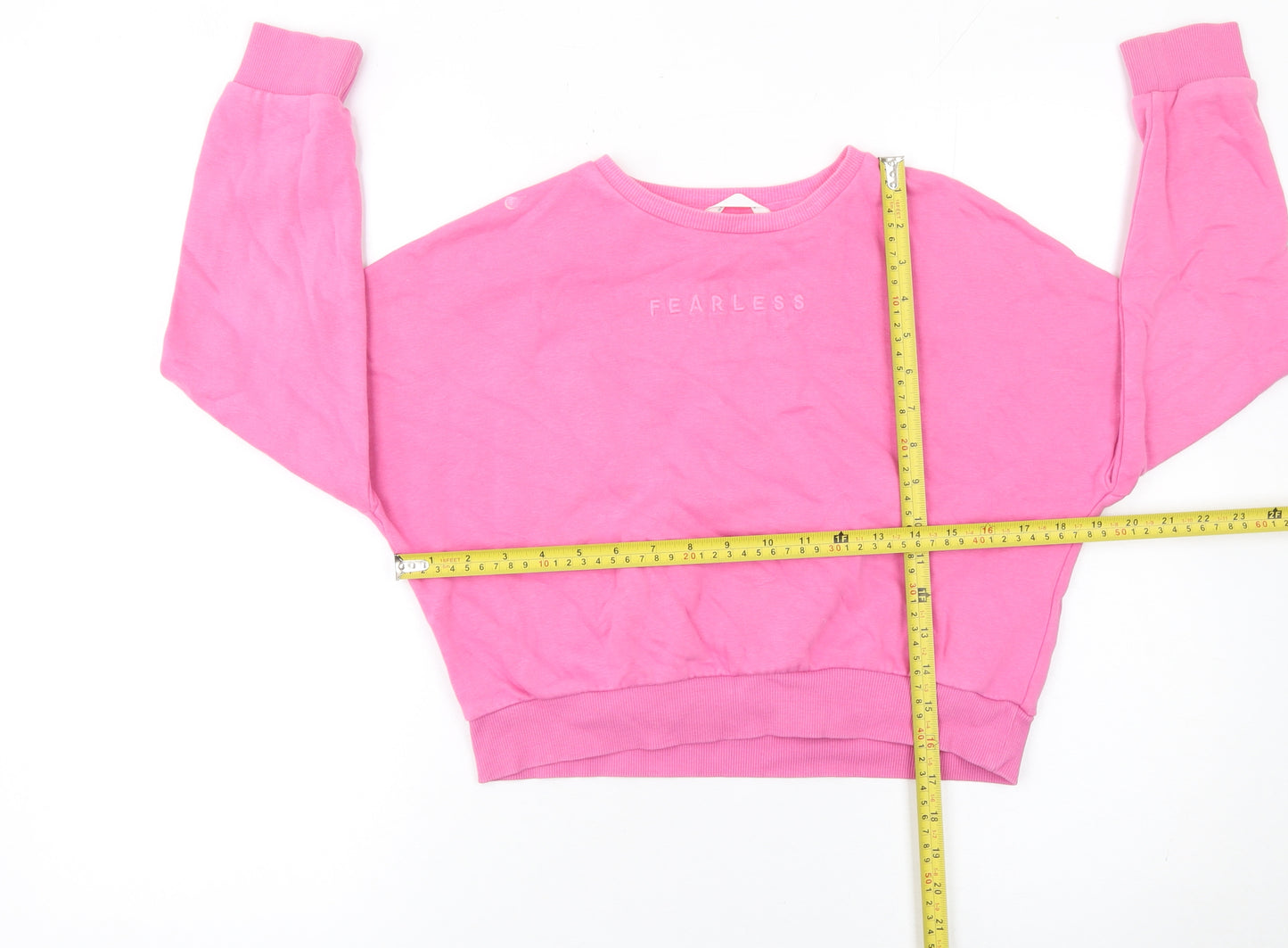 Marks and Spencer Girls Pink Fearless Pullover Sweatshirt 10-11 Years