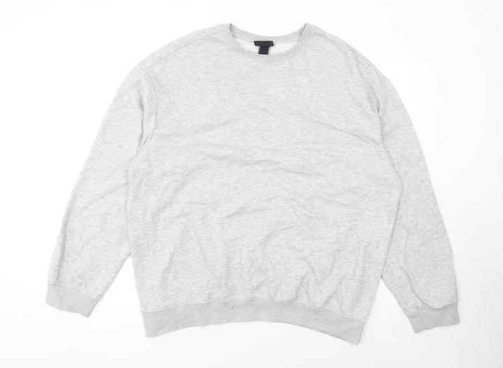 H&M Men's Grey Loose Fit Crew Neck Long Sleeve Sweatshirt Size L
