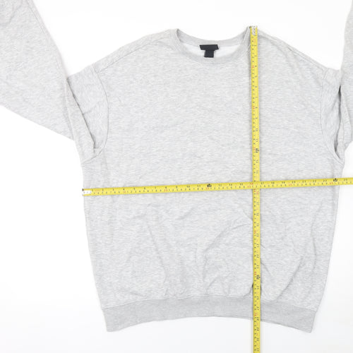H&M Men's Grey Loose Fit Crew Neck Long Sleeve Sweatshirt Size L