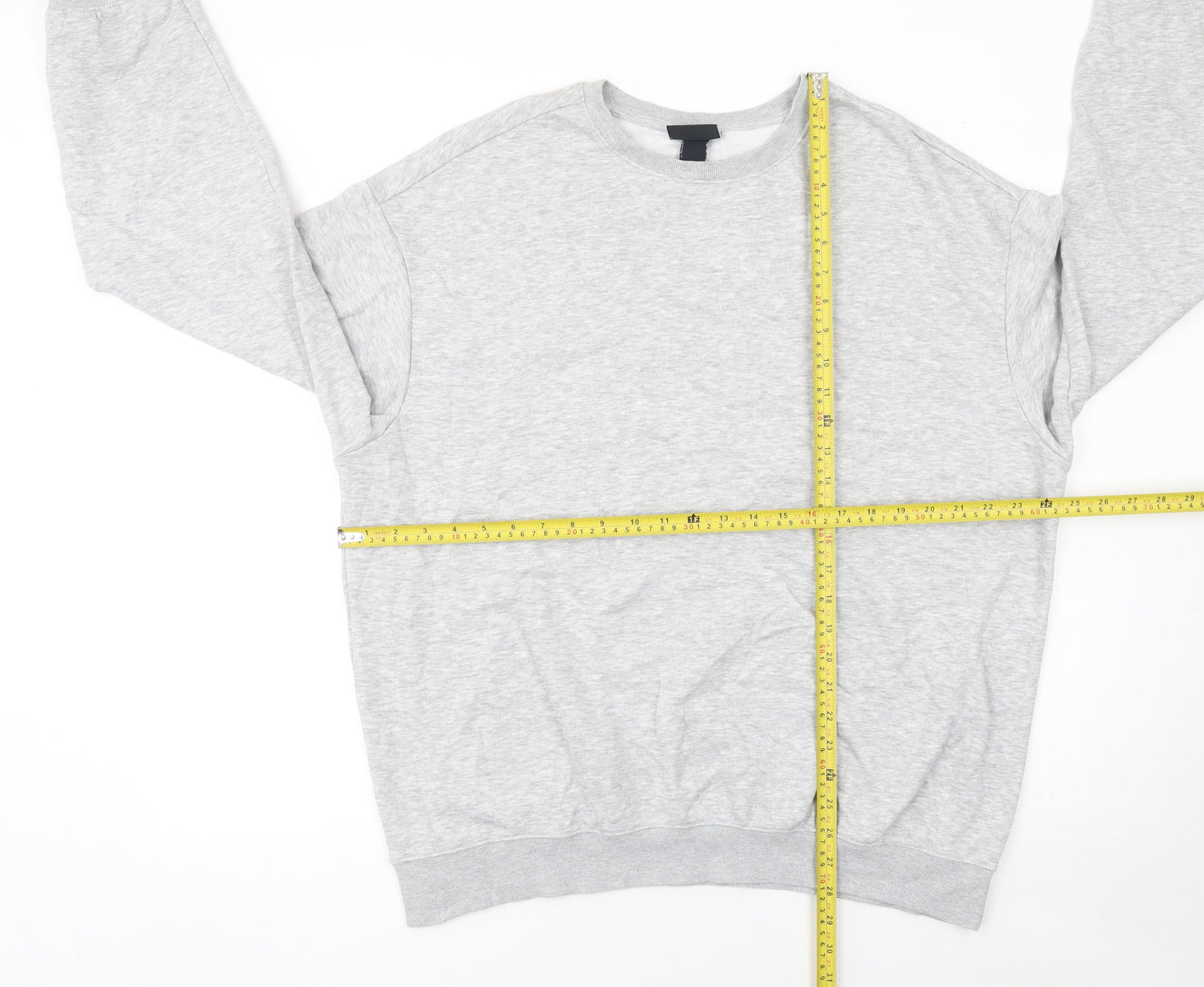 H&M Men's Grey Loose Fit Crew Neck Long Sleeve Sweatshirt Size L