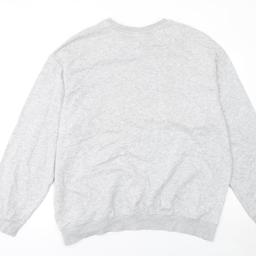 H&M Men's Grey Loose Fit Crew Neck Long Sleeve Sweatshirt Size L