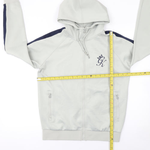 Gym King Men's Grey Full Zip Hoodie Size M Slim Fit Casual Sportswear