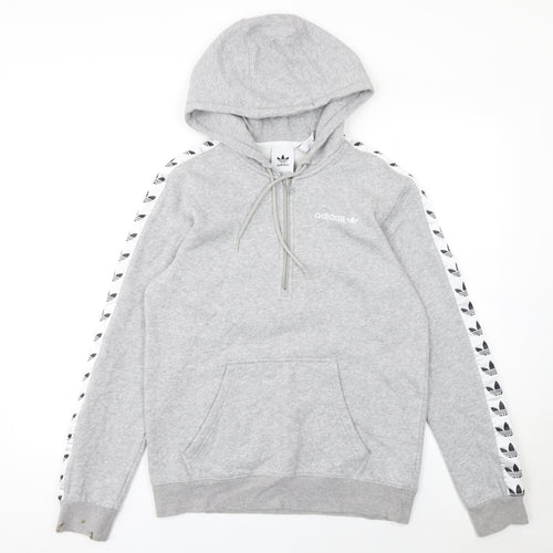 adidas Men's Grey 1/2 Zip Hoodie Small Sports Fleece
