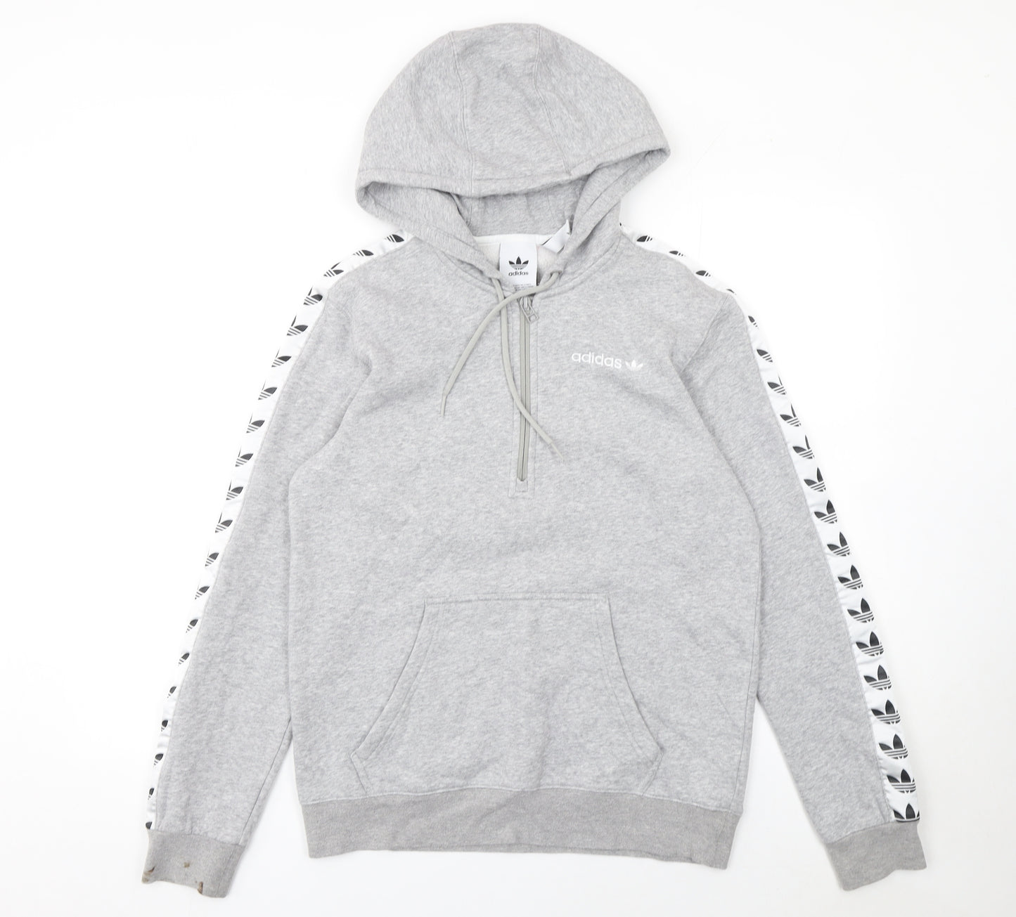 adidas Men's Grey 1/2 Zip Hoodie Small Sports Fleece