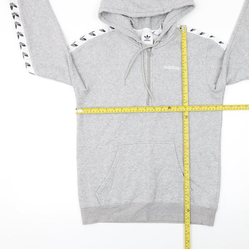 adidas Men's Grey 1/2 Zip Hoodie Small Sports Fleece