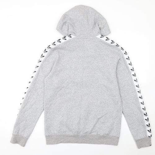 adidas Men's Grey 1/2 Zip Hoodie Small Sports Fleece