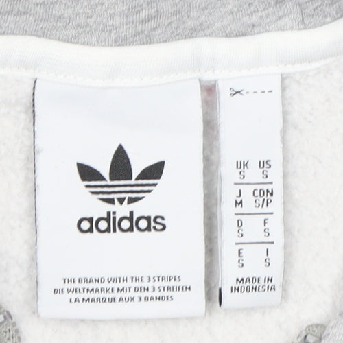 adidas Men's Grey 1/2 Zip Hoodie Small Sports Fleece