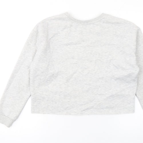 blanc ciel Women Grey Pullover Sweatshirt M Cali Dreaming Cotton Blend