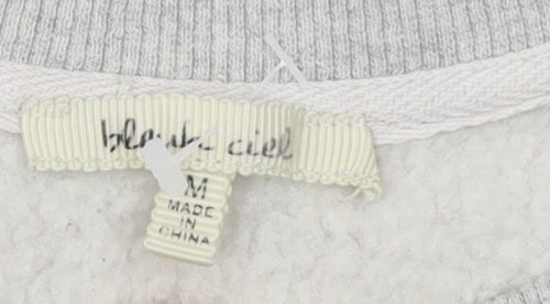 blanc ciel Women Grey Pullover Sweatshirt M Cali Dreaming Cotton Blend