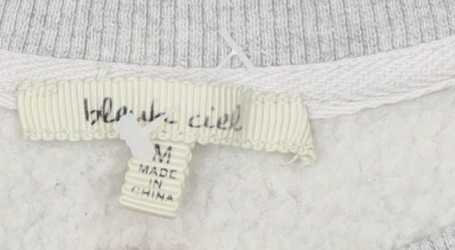 blanc ciel Women Grey Pullover Sweatshirt M Cali Dreaming Cotton Blend