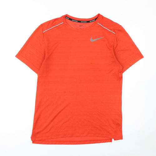 Nike Mens Orange Dri-Fit Running T-Shirt S Short Sleeve Athletic Top