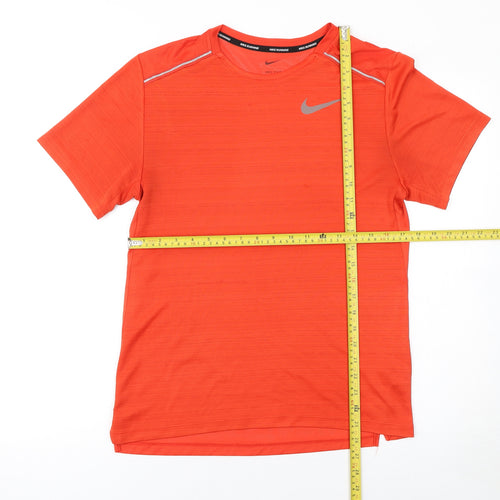Nike Mens Orange Dri-Fit Running T-Shirt S Short Sleeve Athletic Top